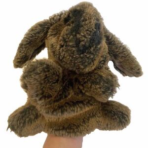 Full Body Bunny Rabbit Hand Puppet 8” Chocolate Brown Vintage